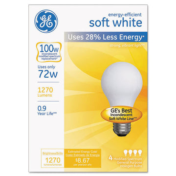 GE Dimmable Halogen A-line Bulb, 43 W, Soft White, 4-pack freeshipping - TVN Wholesale